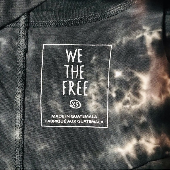 Free People Be Free Tie Dye Tee size XS Charcoal Combo - Picture 2 of 9